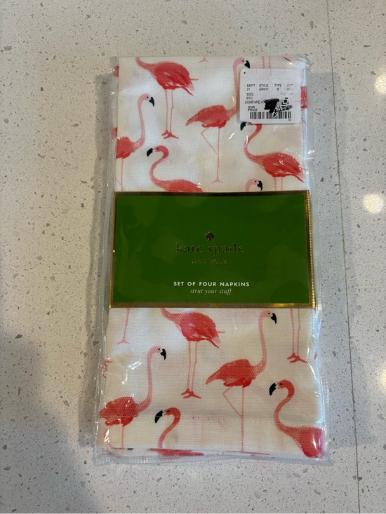 kate spade Other - kate spade Flamingo Print Cotton Napkins in White and Pink